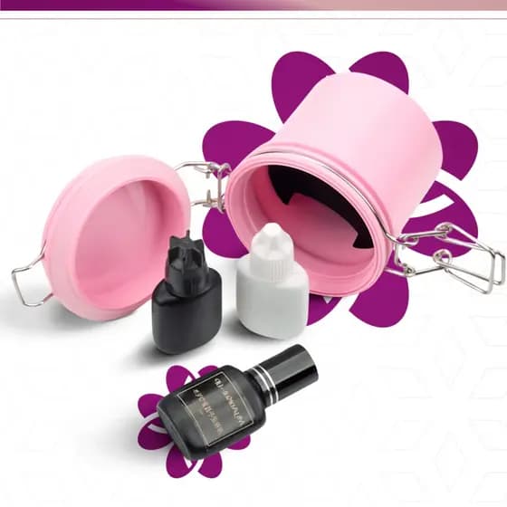 Pote Hermético Conservação De Cola Alongamento Cilios Rosa ou Preto