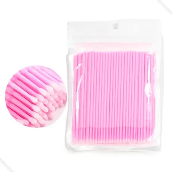 Kit 300 Microbrush Cotonete Alongamento Fio A Fio Cílios