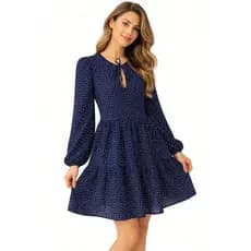 Vestido Feminino Rodado  Curto Manga Longa