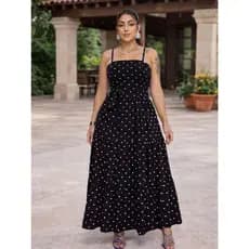 Vestido Feminino Midi Estampa Floral Romântica Vestido Casual Alça Bojo Rodado