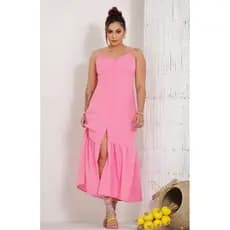 Vestido Longo Poá Alcinha Babado Feminino Vestido Casual Dia A Dia Leve Soltinho