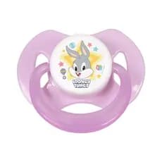 CHUPETA BEBÊ ORTO C/ CAPUZ LOONEY TUNNES MENORES ou MAIORES DE 6 MESES BABYGO MACIA SILICONE