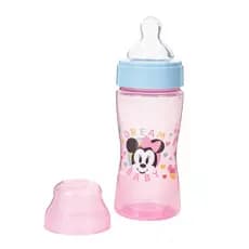 Mamadeira BabyGo 270ml Disney Minnie Rosa – Bico Macio e Tampa Higiênica livre de BPA para Bebê