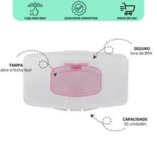 Dispensador Porta lenço umedecidos portátil Prático para Bebê - Porta toalhas para menina menino