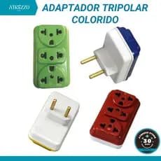 Adaptador de Tomada Benjamin T Colorido Universal 3 Entradas 10A 20A para Casa e Comércio