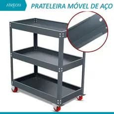 Carrinho Para Ferramentas Prateleira Organizadora Móvel de Aço