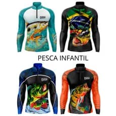 Camisa Pesca Camiseta Pescaria INFANTIL proteção UV50+ SUPER PROMOÇÃO