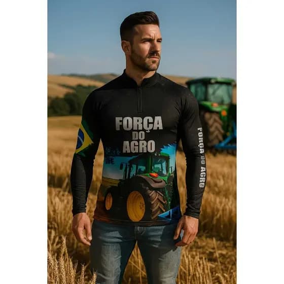 Camisa Camiseta Agro longa com Proteção UV50+