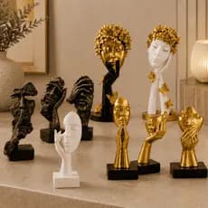 Esculturas de Arte Decorativa Rostos e Expressões Modernos para Sala e Escritórios