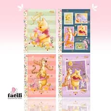 Caderno Colegial Brochura Ursinho Pooh | Capa Dura Metalizada • 160 Folhas Decoradas • Tilibra