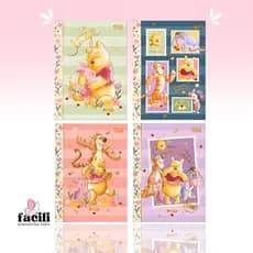 Caderno Colegial Brochura Ursinho Pooh | Capa Dura Metalizada • 160 Folhas Decoradas • Tilibra