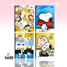 Caderno Colegial Brochura Snoopy | Capa Dura Metalizada • 160 Folhas Decoradas • Tilibra