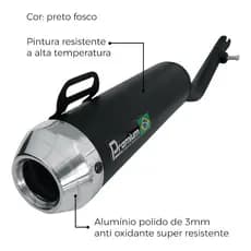Escapamento bross Esportivo nxr 125 150 160  2003 a 2023 e XRE 190 Roncado e Moderado Cano Descarga Ponteira Escape
