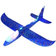 Avião Planador de Isopor Flexível com Led Diversão Menino Menina Criança Voa Alto Tamanho Grande