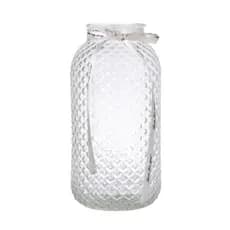 VASO TEXTURIZADO EM VIDRO 7X20CM COM LACINHO