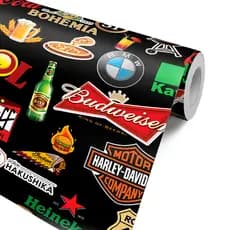 Papel de Parede Gourmet Marcas Cervejas Barzinho Pub Churrasqueira Cozinha Adesivo