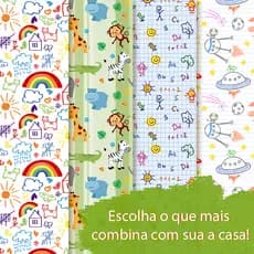 Papel De Parede Adesivo Infantil Escolar Desenho De Criança Coloridos Autocolante Quarto Sala