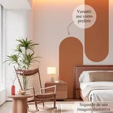 Papel de Parede Adesivo Arco Romano Boho Cor Sólida Tons Terrosos Decorativo Pantone Sala Quarto
