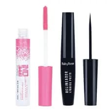Delineador + Gel Fixador Incolor para Cílios e Sobrancelhas Ruby Rose