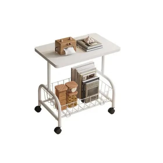 Mesa Lateral Multiuso Com Rodinhas Top Rio Moderna