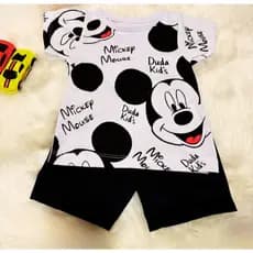 Conjunto para bebê roupa shorts e camiseta infantil Menino Mickey recém Nascido