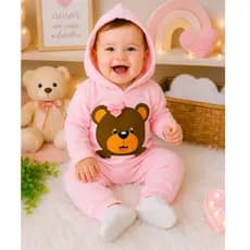 Conjunto Bebê RN Manga longa com capuz Menina Blusa meia estação fresquinha Desenho Divertido Calça comprida