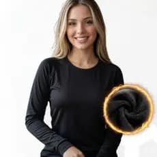 Blusa de Frio Feminina Segunda Pele Forrada Térmica Manga Longa