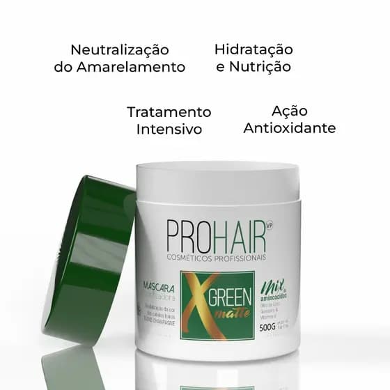 Máscara Matizadora Cabelo Loiros Champanhe Green Matte ProHair
