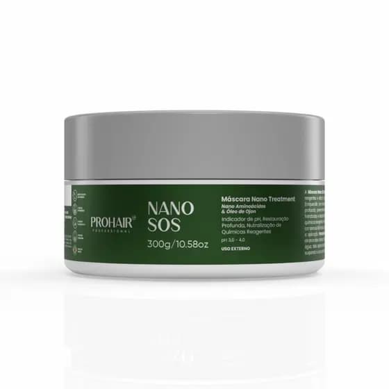 Máscara Reconstrução Neutralizadora Nano S.O.S 300G - ProHair Tratamento Cronograma Capilar