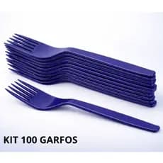 Kit 100 Garfo Escolar Plástica Azul Bic 7ml Alta Qualidade Creche Escola Merenda 1372
