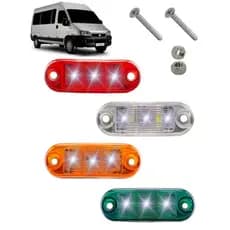 Lanterna Delimitadora Lateral Caminhão Baú Van Escolar  Carretinhas 2 Led Bivolt C/ parafuso