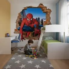 PAPEL DE PAREDE PERSONALIZADO ADESIVO HOMEM ARANHA 3D VÁRIOS TAMANHOS E MODELOS