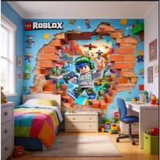 PAPEL DE PAREDE ADESIVO PERSONALIZADO ROBLOX