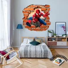 PAPEL DE PAREDE PERSONALIZADO ADESIVO HOMEM ARANHA 3D 30 CM- MODELO EXCLUSIVO DE NOSSA LOJA