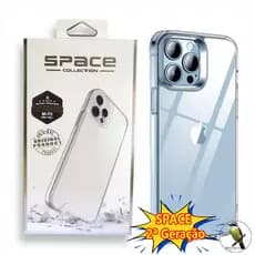 Capa Capinha SPACE 2ª Geração Transparente Clear Drop Protection Casing pra iPhone 6 7 8 Plus X XS MAX 11 12 13 14 15 promax