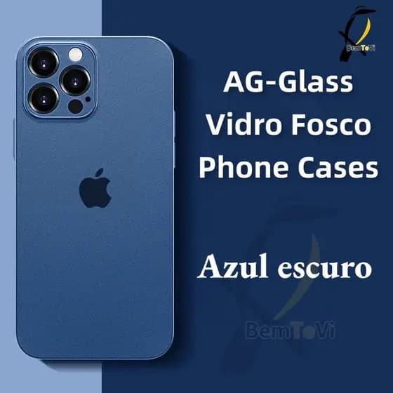 -Bemtevi-Capa Preto AG-Glass para iPhone De Vidro Fosco Capinha iPhone XR Várias opções de cores