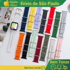 Pulseira de relógio de Smartwatch  De Silicone Ocean Straw Capaz Para Relógio Replacement 42mm 44mm 45mm