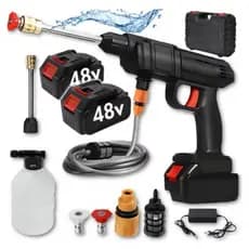 Lavadora de alta pressão profissional portátil sem fio de dupla voltagem, 110 V e 220 V, com um par de baterias de 48 V