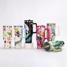 Copo Térmico Alça e Canudo Personalizado Estampado Fauna - 1200ML