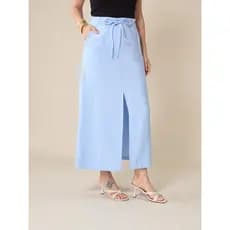 Saia Midi PLUS SIZE de Marrante com Amarração e Fenda Frontal  Elegância Moderna COD 183