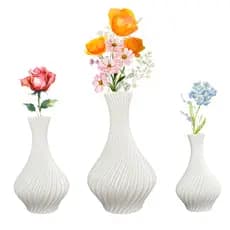 Kit 3 Vasos de Plantas Jarro Espiral Decoração Sala