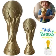 Trofeu Taça da Copa do Mundo FIFA Decoração Casa Qatar Presente Futebol 18cm