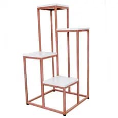 Suporte Para Plantas Escalonado 4 Andares Metalon e MDF Premium Rosê Gold