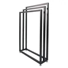 Toalheiro de Chão Estilo Industrial em Metalon e Pintura Eletrostática Preto Alto Padrão Excelente Qualidade Kasadi