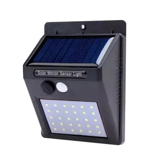Luminária Solar 30 Led Com Sensor 6w Jardim Prova D'água