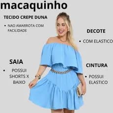 Macaquinho Feminino Pra Mulher Elegante Macacao Com Shorts Vestido Feminino Soltinho Ciganinha