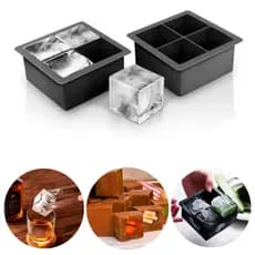 Forma Silicone Gelo Grande 4 Cubos Forminha Flexível Drinks Whisky Negroni Congelar Molho Papinha