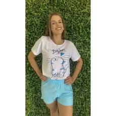 Pijama Feminino Adulto Moda Influencer Curto De Verão