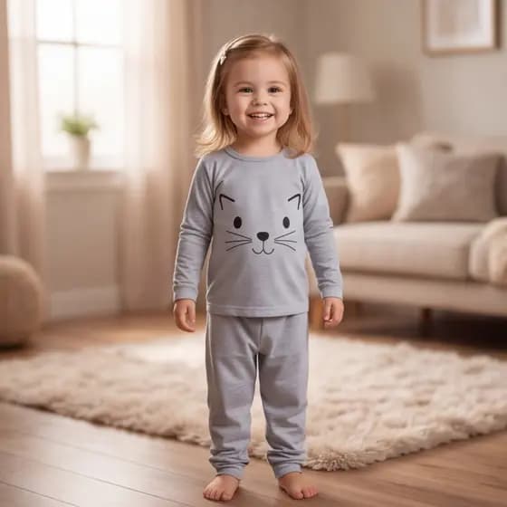 Pijama Feminino Infantil Inverno Manga Longa Desenho