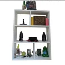 *Estante de Madeira para Livros Branca de Parede | Nicho Livreiro Multiuso Organizador Decorativo para Sala, Quarto e Es